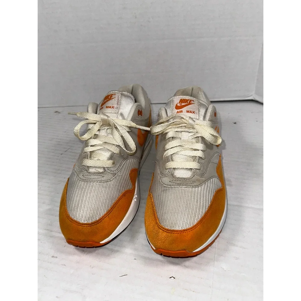 Nike Air‎ Max 1 Magma Orange White Grey Mens Size 8 DC1454-101 Low Top Sneakers